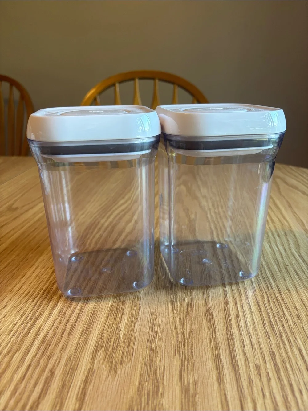 Oxo Clear Food Storage Canisters with White Lids - Set of 2